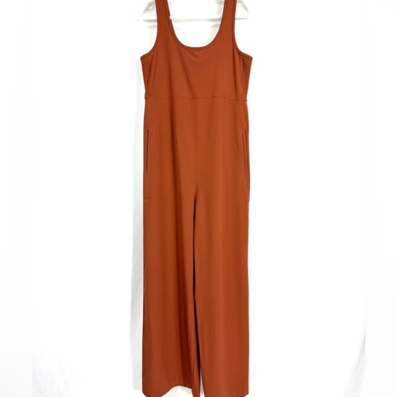 Athleta Women’s Passenger Wide Leg Jumpsuit with Ppckets- Rust Orange - Picture 1 of 11